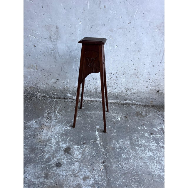 Art Nouveau Carved Wooden Plant Stand, 1910 For Sale - Image 10 of 11