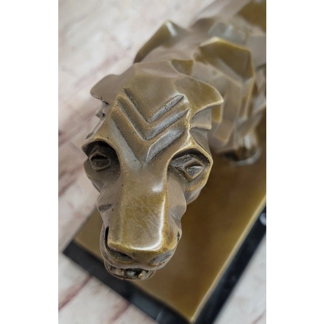 Bronze Henry Moore Modern Art Abstract Jaguar Panther Cougar Lion Bronze Sculpture For Sale - Image 8 of 10