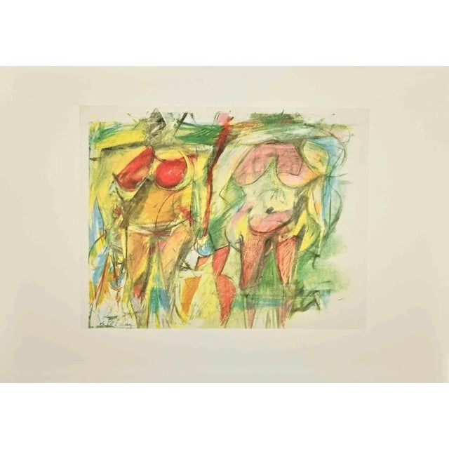 Modern After Willem De Kooning, Two Women's Torsos, Offset and Lithograph, 1985 For Sale - Image 3 of 3