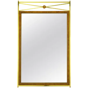 Early Mastercraft Brass and Burl Empire Revival Mirror