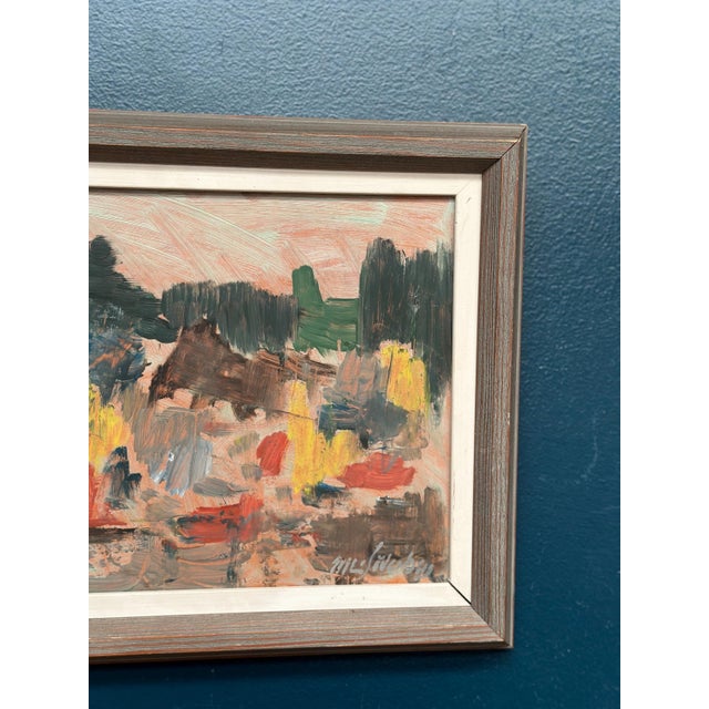Nils Söderberg, Abstract Landscape, 1960s, Oil Painting on Panel, Framed For Sale - Image 4 of 15
