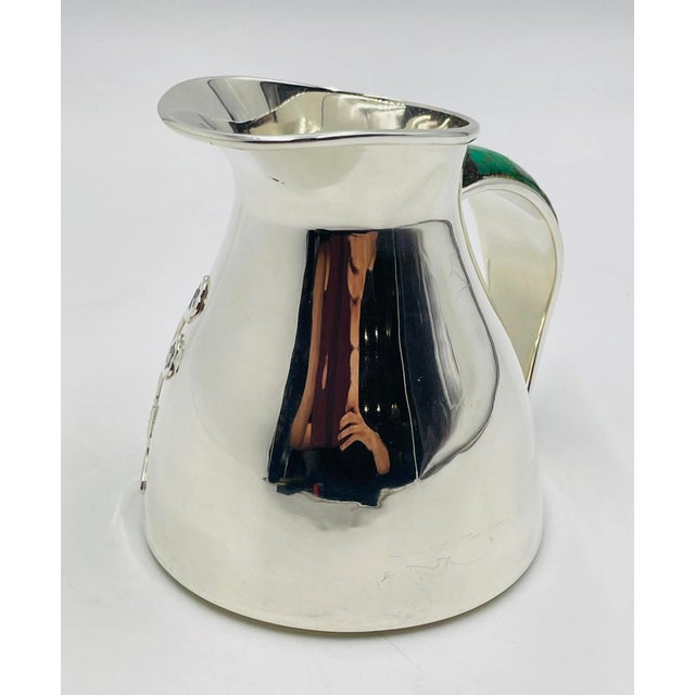 1960s Los Castillo Taxco Malachite & Silver Plate Bird Pitcher For Sale - Image 12 of 18