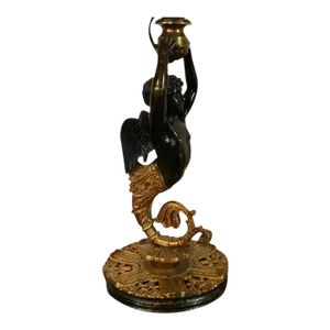 19th Century Caldwell Belle Epoque Patinated & Gilt Bronze Table Lamp