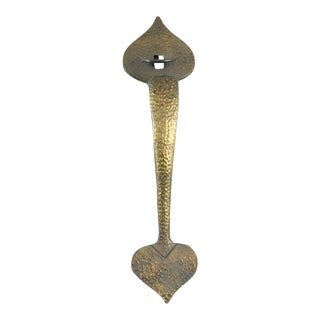 Antique Colonial 11.25 In. Bronze Thumb Latch Door Pull For Sale