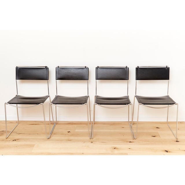 Leather Dining Chairs by Giandomenico Belotti for Alias, 1980s, Set of 4 For Sale - Image 13 of 13
