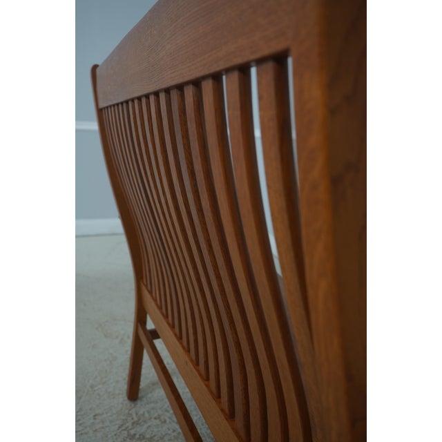 Arts and Crafts Style Solid Oak Slat Back Bench For Sale - Image 17 of 18