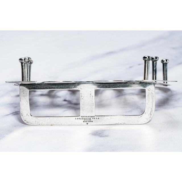 Rare Tiffany & Co. Antique Sterling Silver 1902 Year Cut Out Fountain Pen Rest Stand Desk For Sale - Image 10 of 11
