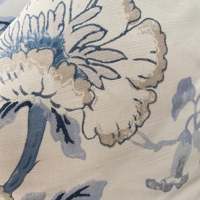 Contemporary Contemporary Blue & White Floral Accent Pillows - A Pair For Sale - Image 3 of 5