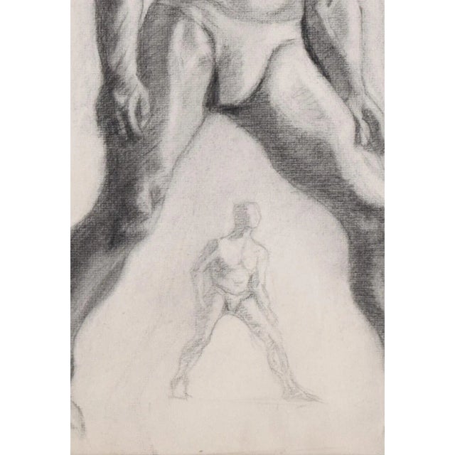 1920s Antique Art Deco Era Pugilist Figure Study of Partial Nude Male For Sale - Image 5 of 6
