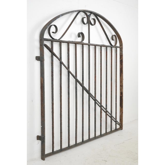 Antique Wrought Iron Arched Garden Gate For Sale - Image 6 of 9