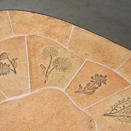 Brown Shaped Coffee Table with Ceramic Tiles and Steel Frame from Barrois, France, 1960s For Sale - Image 8 of 11