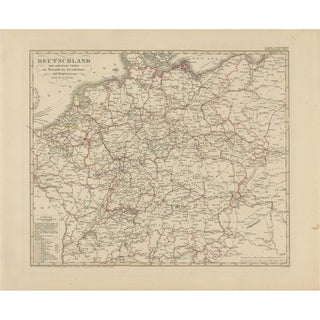 Antique Map of Germany's Railway Transport Network, 1857 For Sale