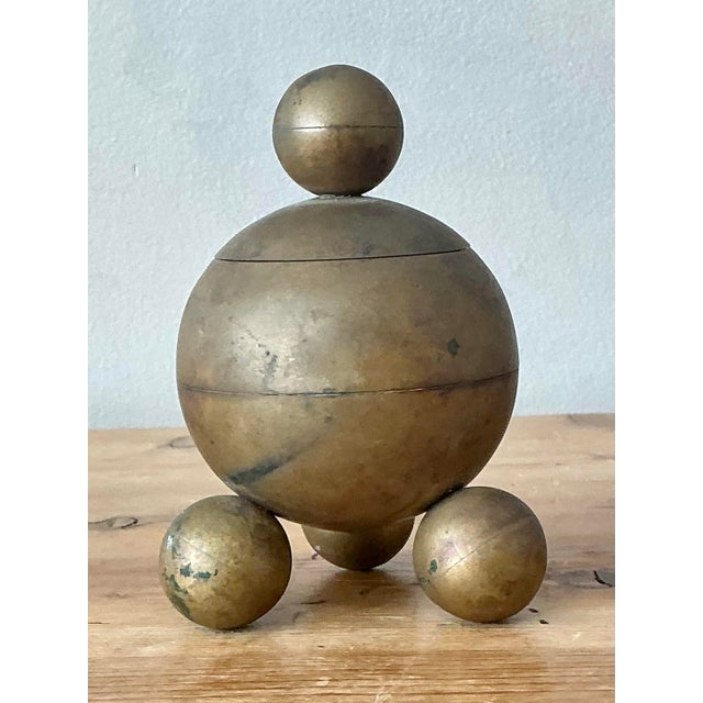 Vintage Gusums Brass Inkwell For Sale - Image 9 of 12