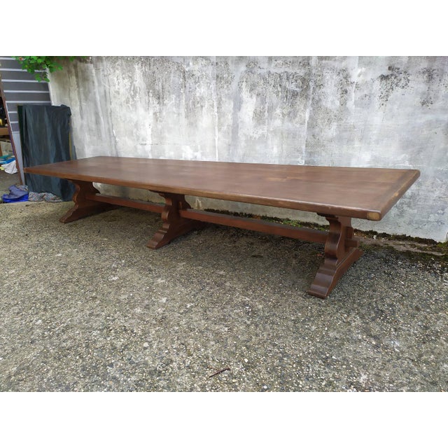 Tan Large Monastery Oak Table, 1950s For Sale - Image 8 of 18