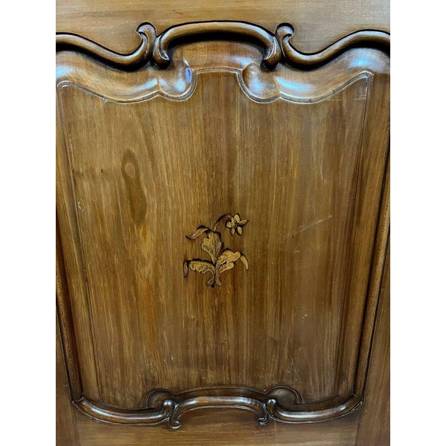 Antique cherrywood and marquetry wardrobe – louis xiv style a very beautiful antique cherrywood and marquetry wardrobe in...