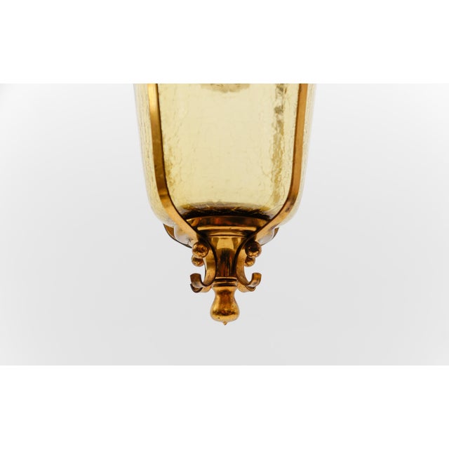 Gold Mid-Century Modern Ceiling Lamp in Copper with Brass and Glass, 1950s For Sale - Image 8 of 10