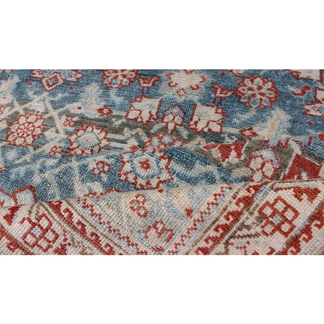 Blue and Red Antique Persian Malayer Long Runner With Sub Geometric Motifs 3'5 X 16'3 For Sale - Image 12 of 12