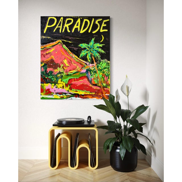 2020s Paradise, Contemporary Oil Landscape Text Painting by Matt Higgins For Sale - Image 5 of 8