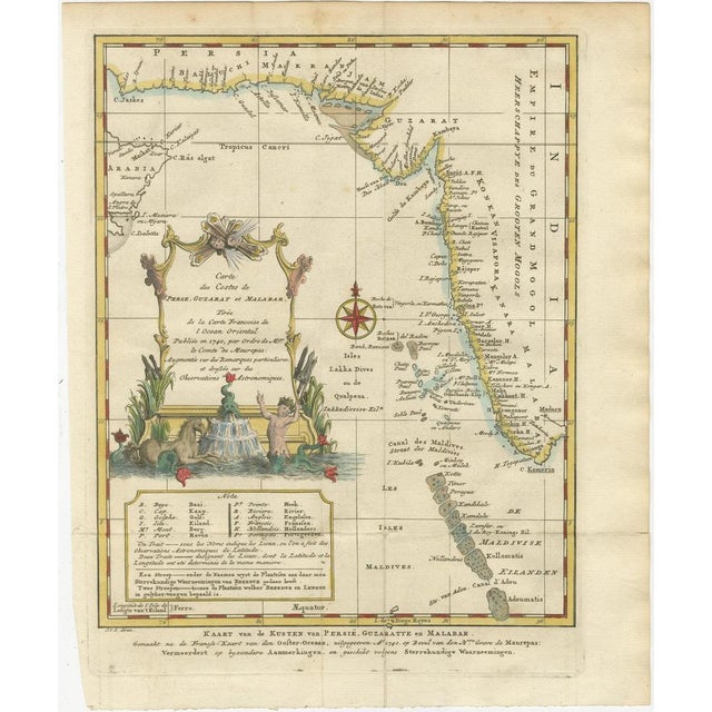 Hand-Colored Map of Persia, Gujarat and Malabar Coasts, 1773 For Sale - Image 9 of 10