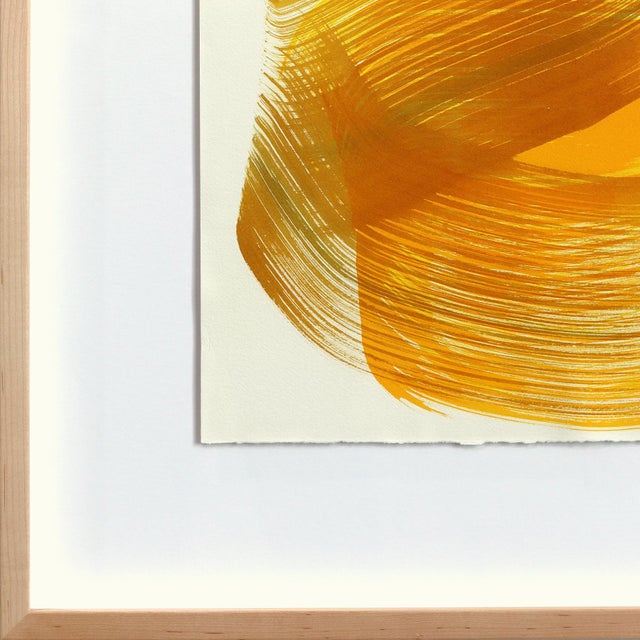 The Caramel Dress 1 - Framed Original Figurative Abstract Ink Painting on French Linen Paper For Sale In Los Angeles - Image 6 of 7