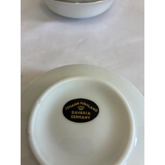 Cream Early 20th Century Johann Haviland “Sweetheart Rose” Bavarian China Bowls, Gold Rim Floral Pattern - Set of 12 For Sale - Image 8 of 11