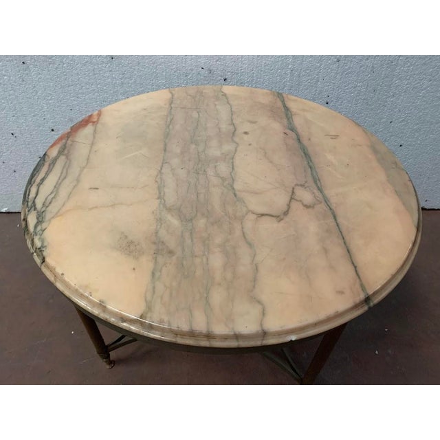 Louis XVI Style Side Table in Brass and Marble, 1900s For Sale - Image 3 of 8