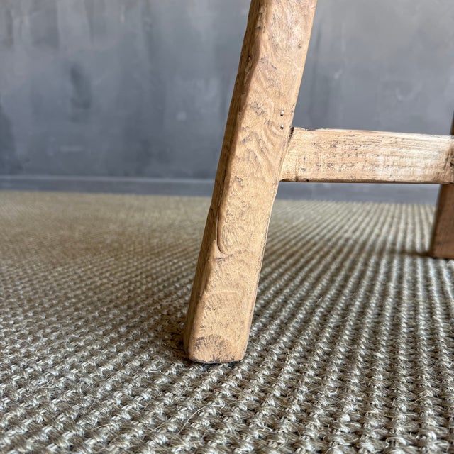 Vintage Elm Wood Chop Block Table For Sale In Los Angeles - Image 6 of 8