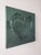 12"X12" heart painting in metallic green.
