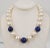 Vintage Circa 1992 Signed Napier Mabe Faux-Pearl & Lapis Necklace For Sale - Image 11 of 12