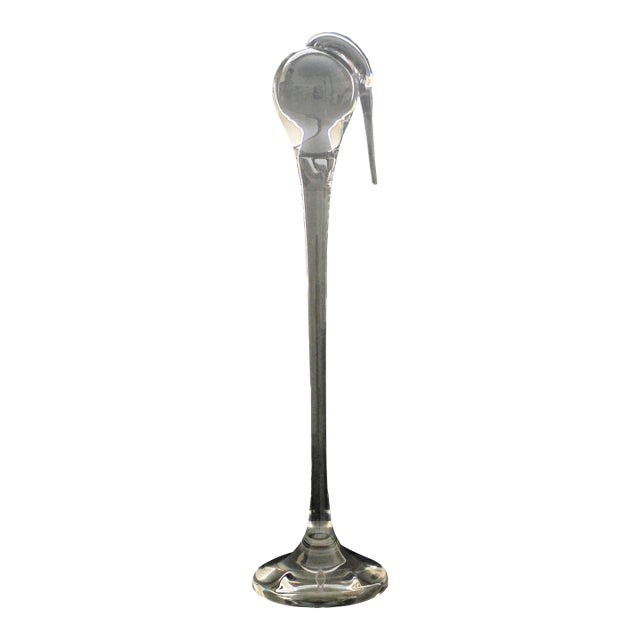 Late 20th C. Steuben Crystal Stork by Paul Schulze For Sale