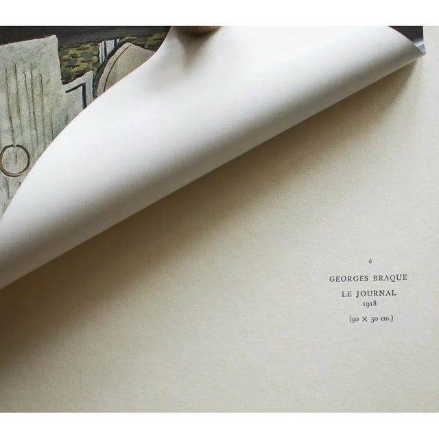 Georges Braque 1940s After Georges Braque "The Newspaper" First Edition Period Swiss Offset Lithograph For Sale - Image 4 of 8