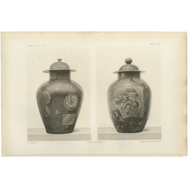 Audsley, Japanese Decorative Vases with Intricate Designs, 1884, Paper For Sale