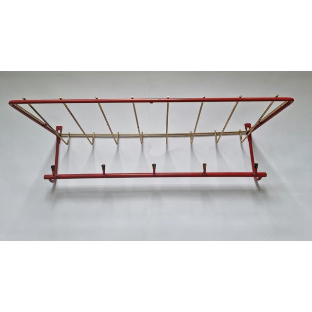 Mid-Century Wall Brass Coat Rack, Germany, 1969 For Sale - Image 4 of 14