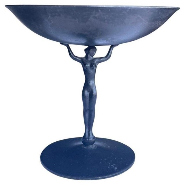 Art Deco Swedish Bronze Figural Centerpiece Bowl by Just Andersen for GAB, Sweden, 1930s For Sale - Image 10 of 10