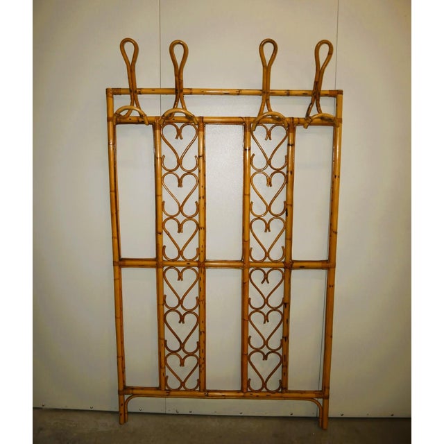 Vintage Bamboo and Wicker Wall Coat Rack, 1960s For Sale - Image 10 of 17