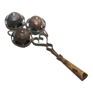 Antique Brass Baby Rattle Whistle Bell Dangles, India