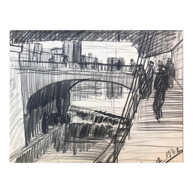 1932 Norman Kent Cityscene For Sale