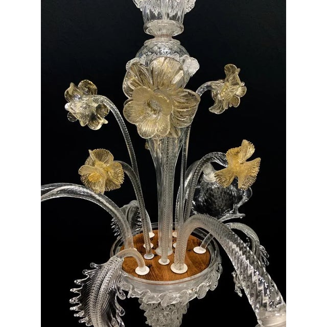 Murano Chandelier with 3 Arms by Cesare Toso, 1980s For Sale - Image 4 of 5