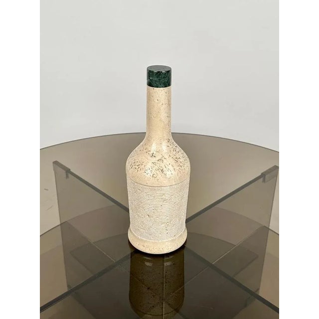 Lavender Mid-Century Italian Bottle-Shaped Sculpture in Travertine, 1970s For Sale - Image 8 of 11