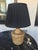 Gold 1960s Gold Painted Raffia Table Lamp With Black Shade For Sale - Image 8 of 10