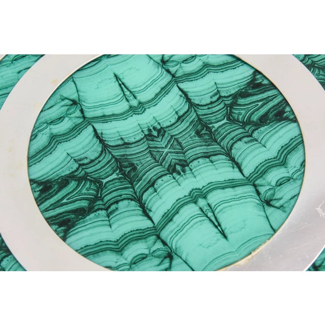Vintage Malachite and Chrome Flat Tray Barware For Sale - Image 4 of 13