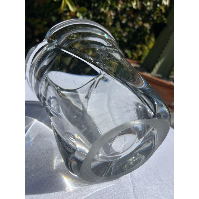 Vintage Daum Crystal Thick Sculptural Vase – Signed For Sale - Image 13 of 14