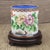 Metal Vintage Cloisonné Enamel Brush Pot / Pen Holder – White Ground Peony & Butterfly Motif, With Wood Stand For Sale - Image 7 of 7