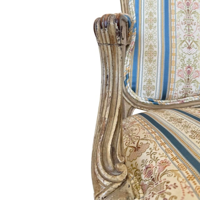 18th Century Louis XV Walnut Fauteuil/Armchair in Early Painted Finish For Sale - Image 14 of 18