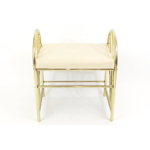 1980's Art Deco Style Gold Metal Vanity Bench Chairish