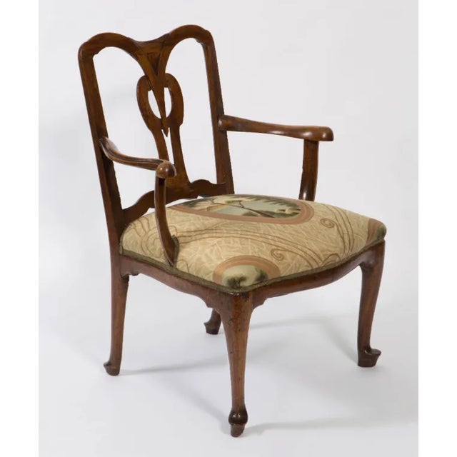 18th Century Walnut Italian Open Back Armchair For Sale In Nashville - Image 6 of 13