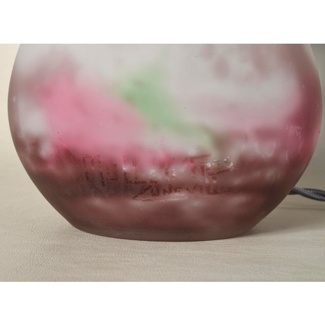 Mauve French Art Deco Mushroom Table Lamp by Muller Freres - 1920s France For Sale - Image 8 of 9