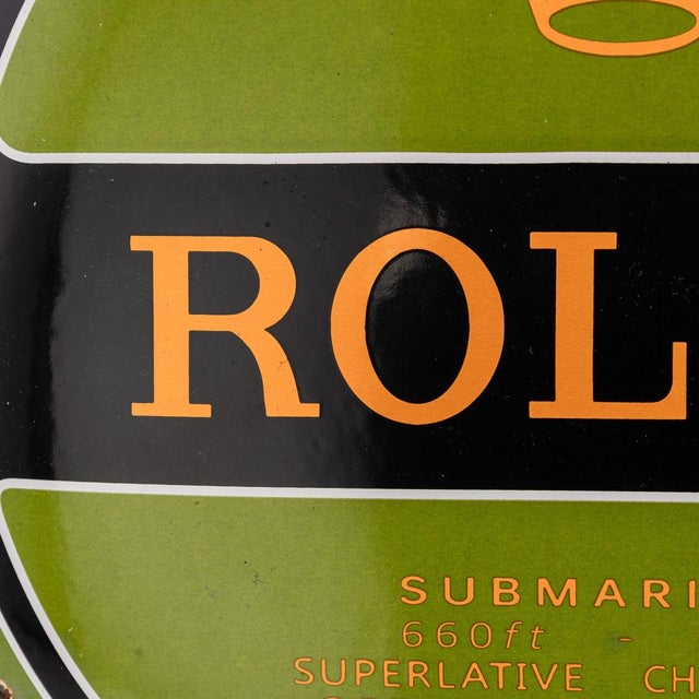 Metal Rolex Submariner Advertising Sign in Enamel, 20th Century For Sale - Image 7 of 12