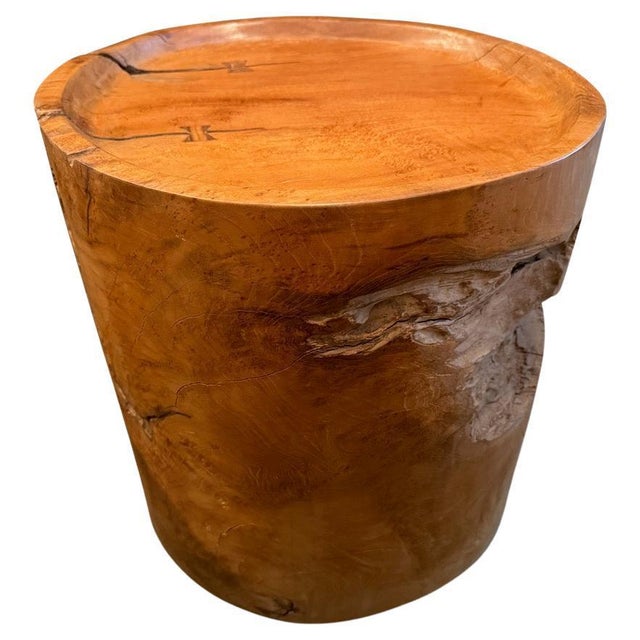 Natural organic formed reclaimed teak root side table. We hand carved the top section into a tray style and added the...
