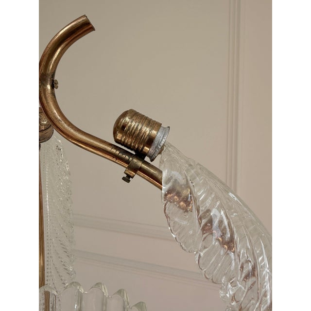 Mid-Century Murano Glass and Brass Pendant Light from Barovier & Toso, 1950s For Sale - Image 15 of 18